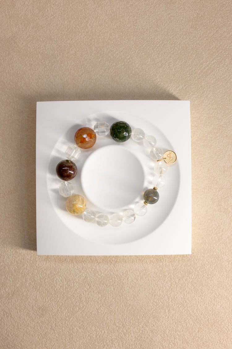 Four Seasons Bracelet | Rutilated Quartz Phantom Quartz Labradorite (AA) Rock Crystal