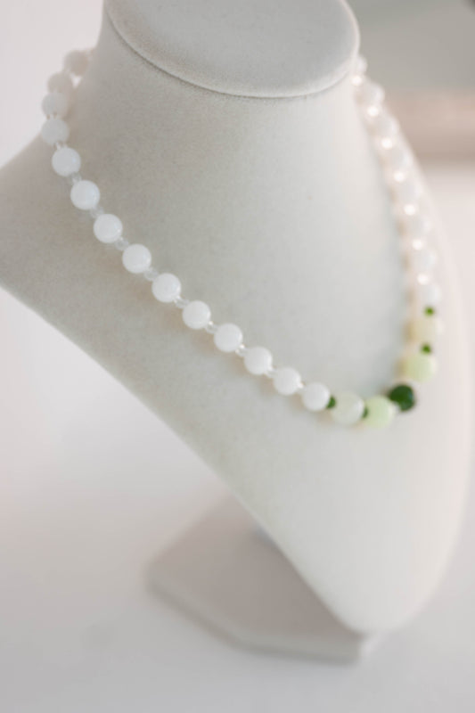 Alabaster Glade Necklace | Canada B.C. Jade(AA) White Jade New Jade Glow-in-dark Mexican Olive Green Aragonite