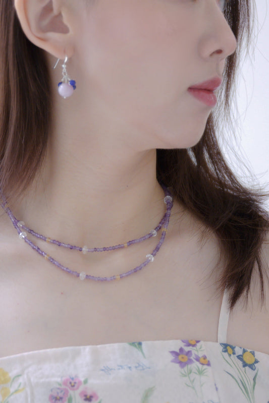 Basic1.0 | Amethyst Rock Crystal Citrine Necklace