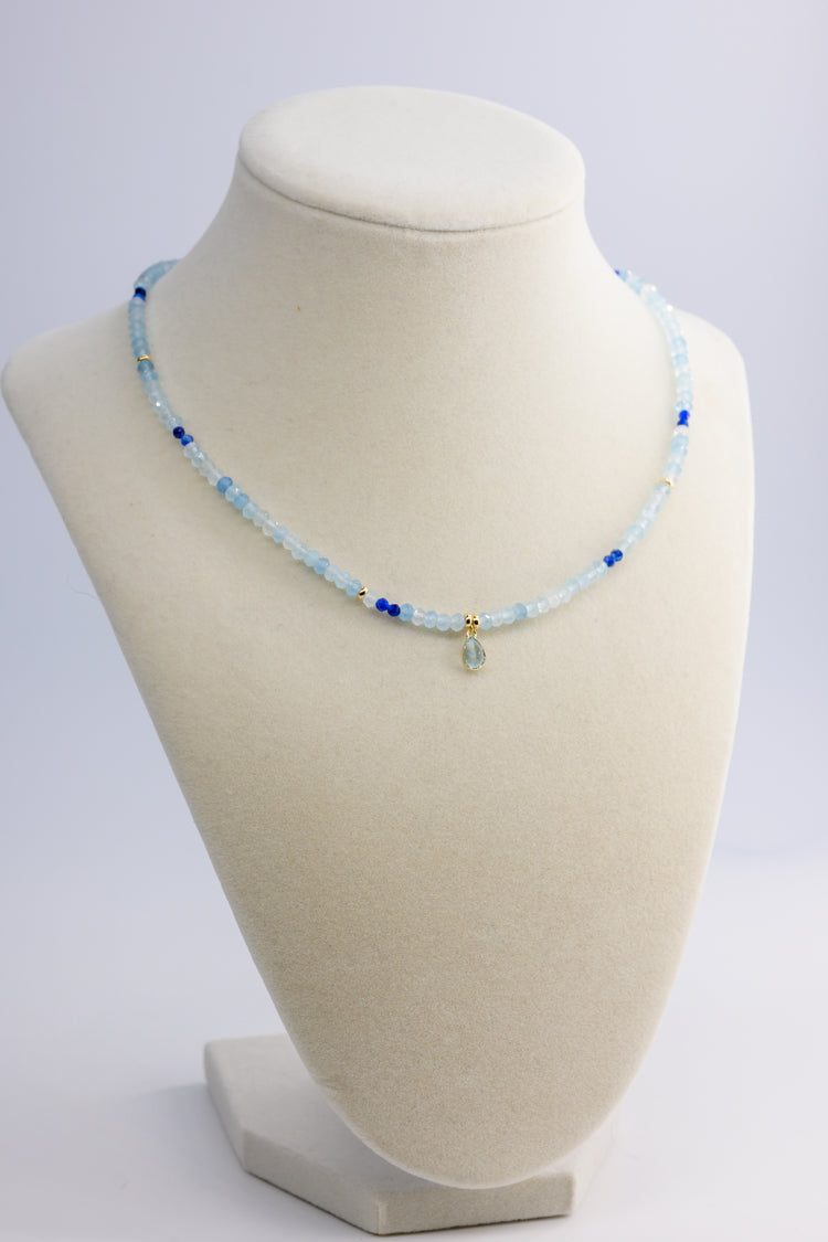 Aqua Sky Dream Aquamarine Necklace | Topaz Pendent