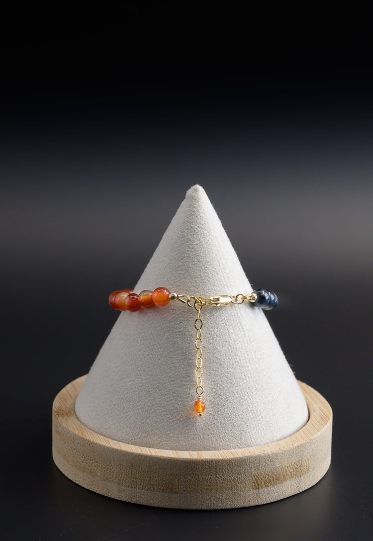 Cabernet Sparkle Blue Tiger Eye Carnelian Bracelet