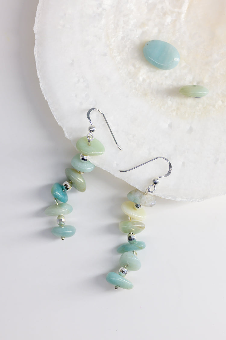 Courage Earrings with Amazonite