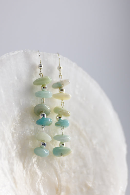 Courage Earrings with Amazonite