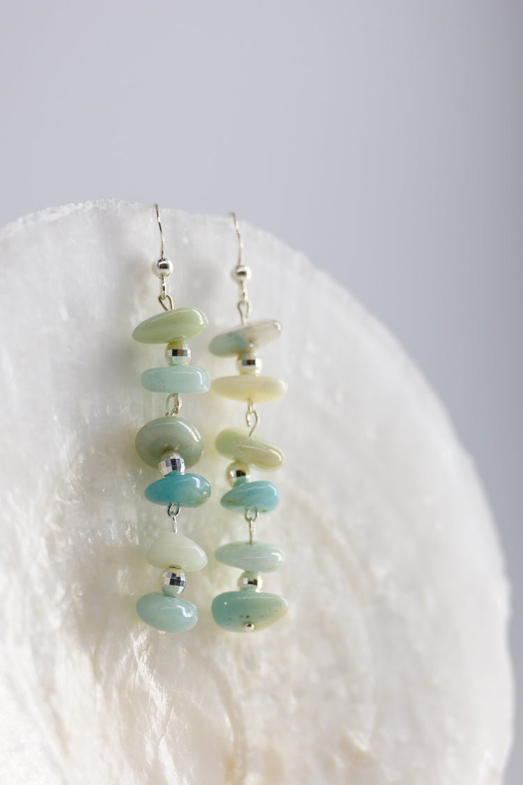 Courage Earrings with Amazonite