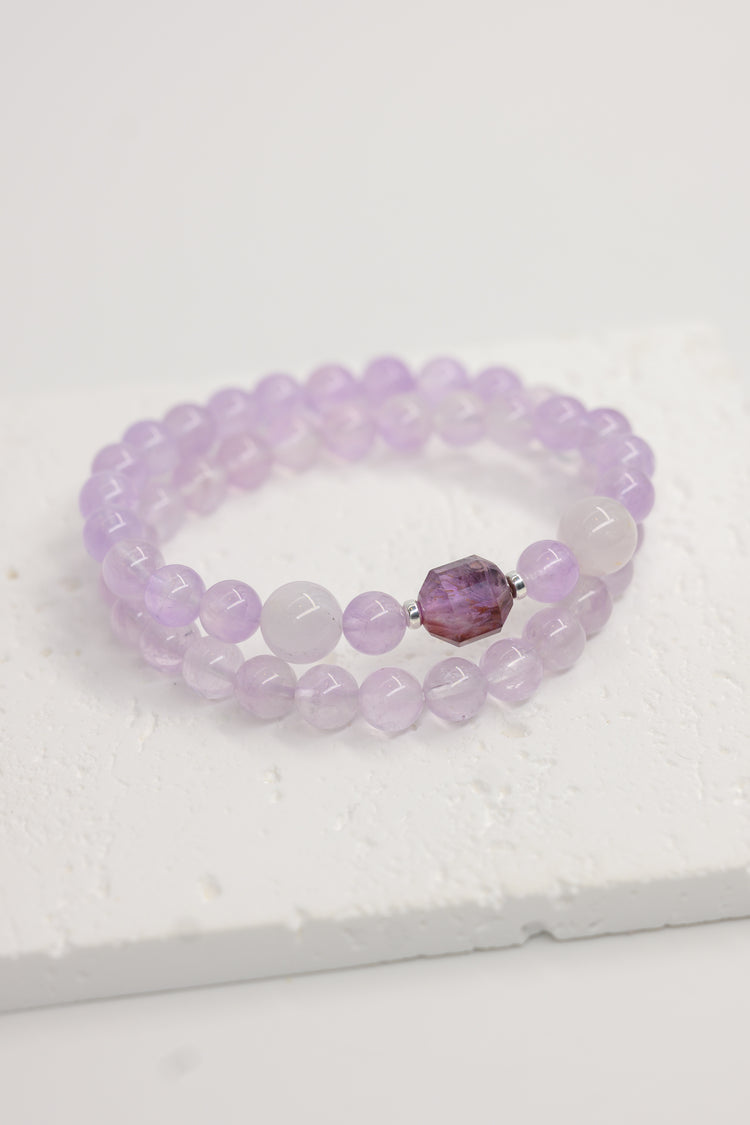 Visionary Spark Double-lined Bracelet | Lavender Amethyst Auralite-23