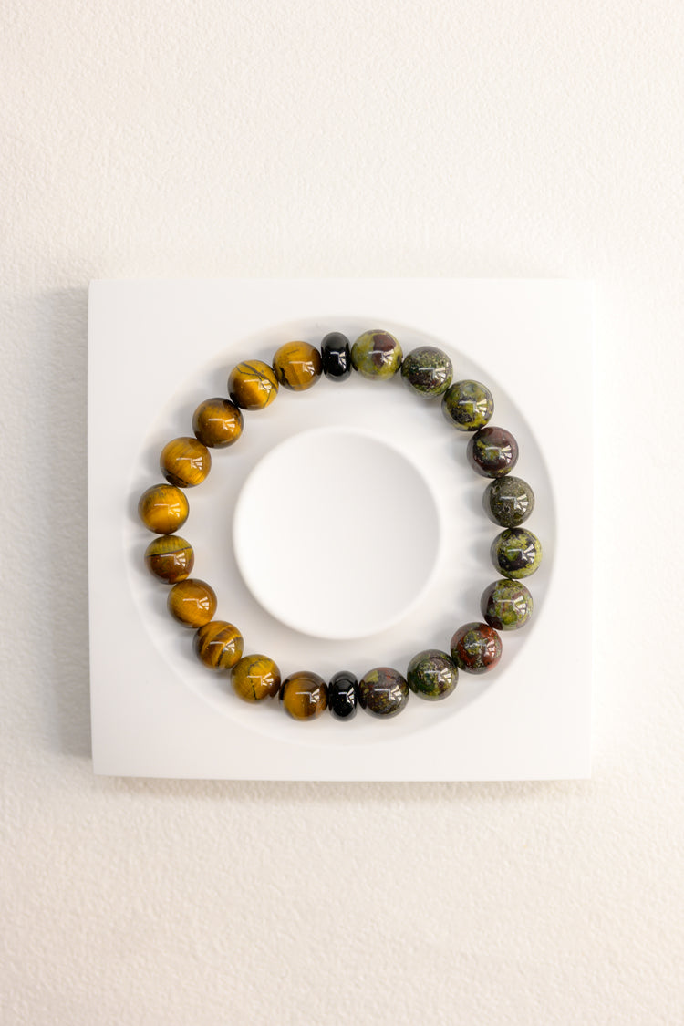 Golden Ambition Man Bracelet | Dragon Blood Jasper Tiger's Eye Onyx