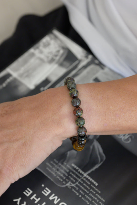 Golden Ambition Man Bracelet | Dragon Blood Jasper Tiger's Eye Onyx