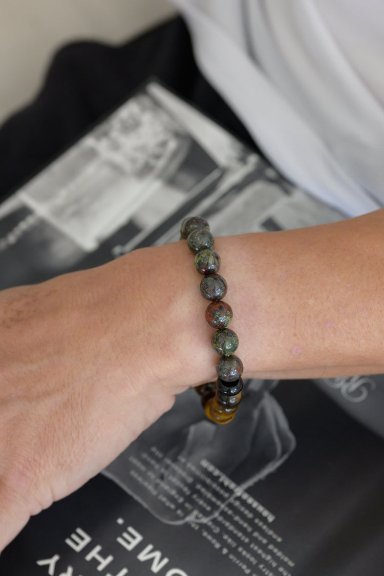 Golden Ambition Man Bracelet | Dragon Blood Jasper Tiger's Eye Onyx