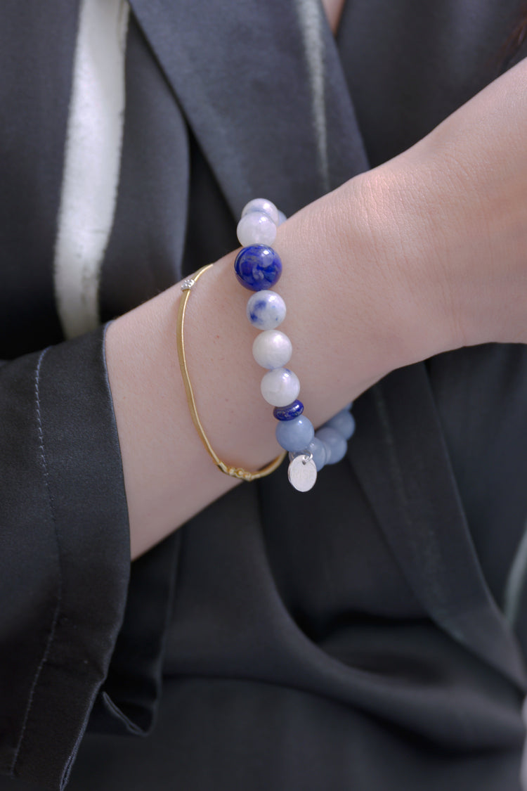 Serenity Balance Bracelet | Dumortierite Quartz Lapis(AA) Angelite