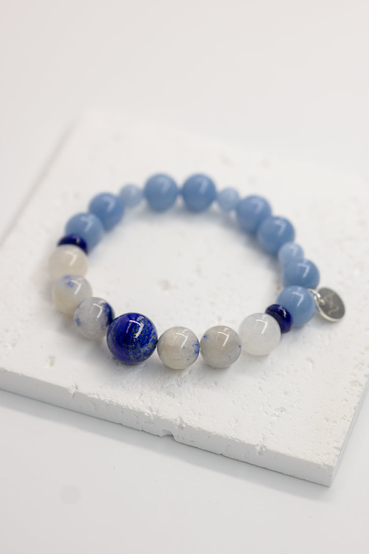 Serenity Balance Bracelet | Dumortierite Quartz Lapis(AA) Angelite