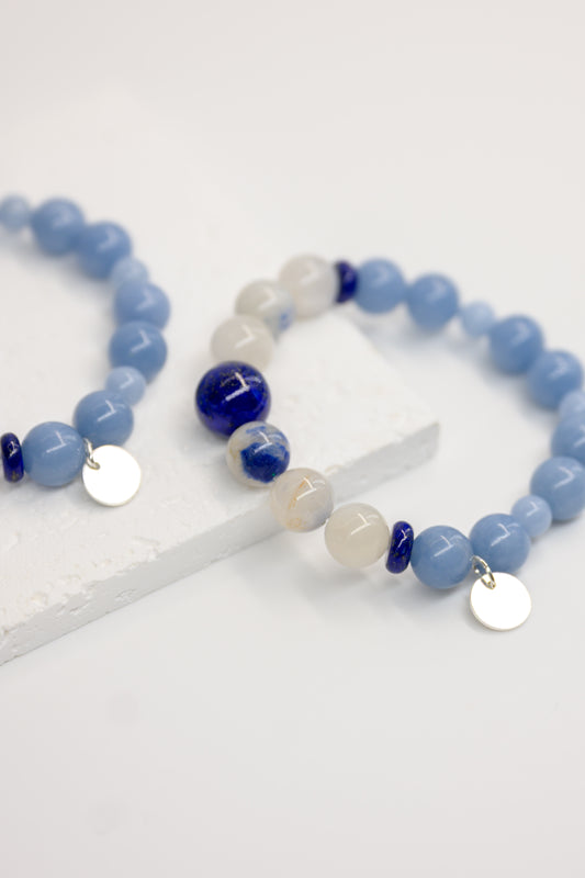 Serenity Balance Bracelet | Dumortierite Quartz Lapis(AA) Angelite
