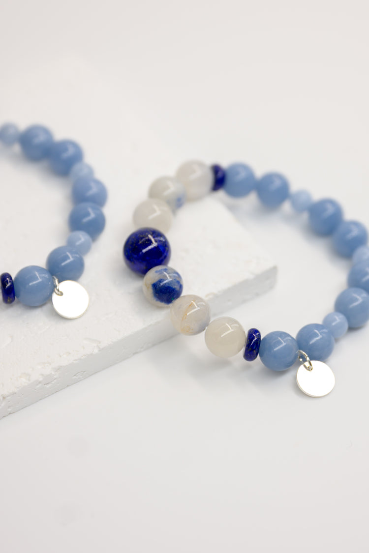 Serenity Balance Bracelet | Dumortierite Quartz Lapis(AA) Angelite