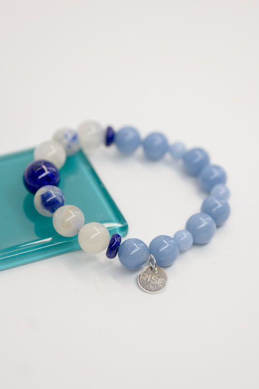 Serenity Balance Bracelet | Dumortierite Quartz Lapis(AA) Angelite