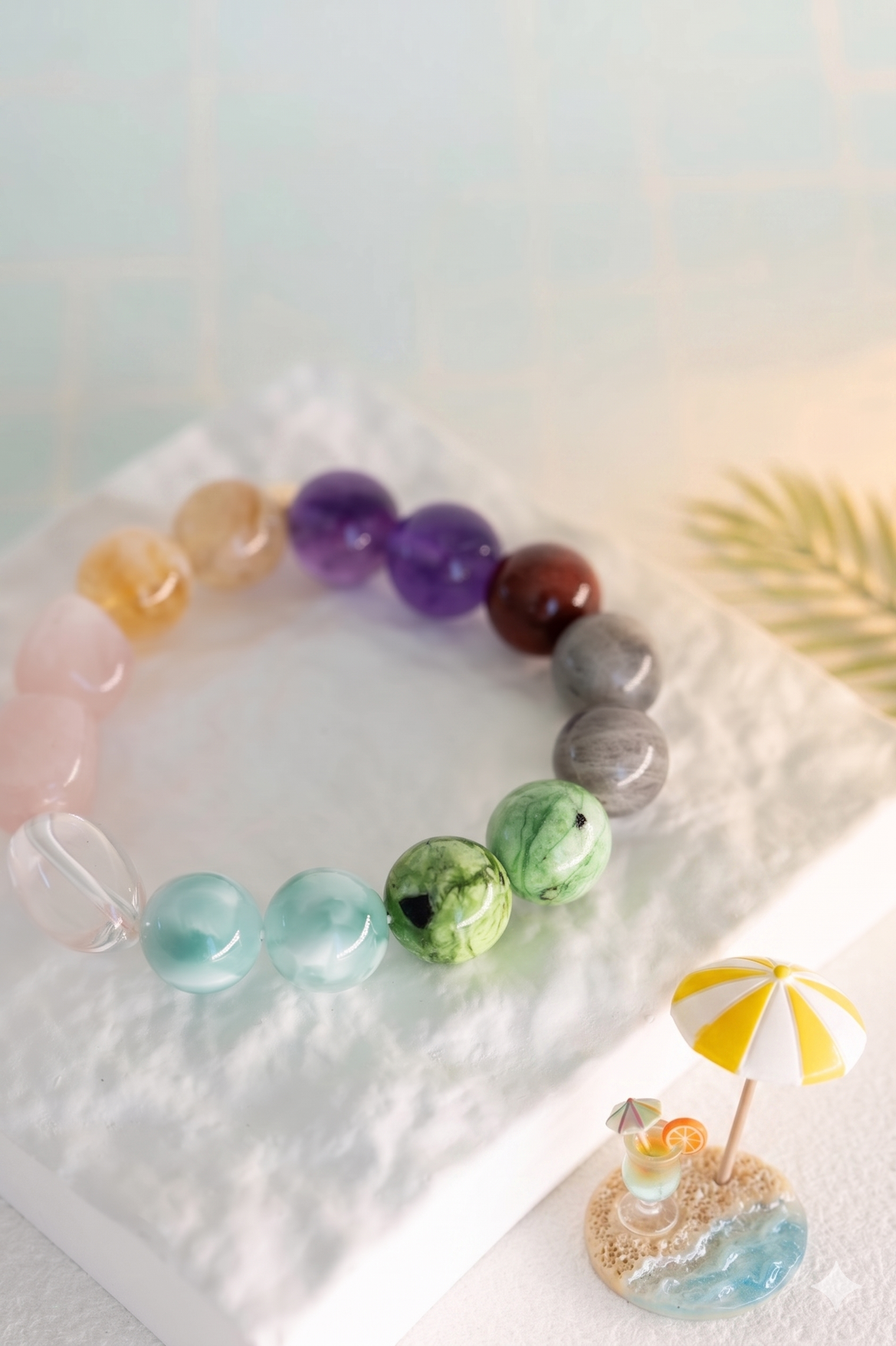 Eight Treasures Bracelet | Madagascar Rose Quartz Amethyst(A) Green Va