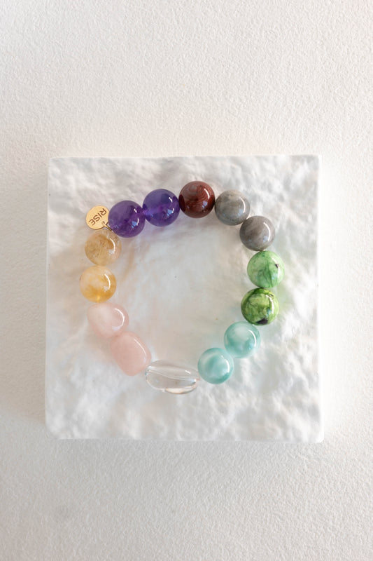 Eight Treasures Bracelet | Madagascar Rose Quartz Amethyst(A) Green Variscite Labradorite(A)