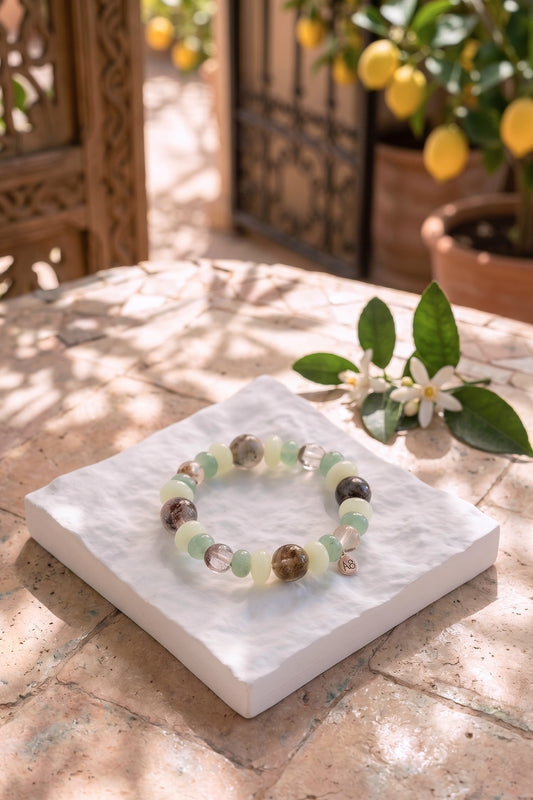 Eternal Youth Bracelet | Green Ghost Glow-in-Dark Mexican Green Aragonite Green Aventurine