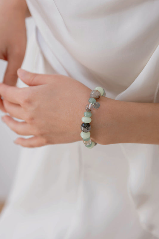Eternal Youth Bracelet | Green Ghost Glow-in-Dark Mexican Green Aragonite Green Aventurine