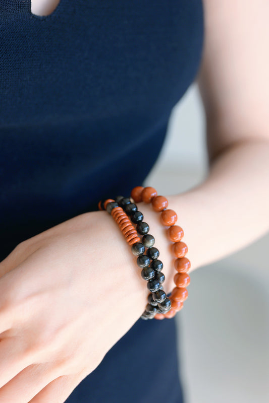 Blessed Moment Bracelet | Golden Obsidian Red Jasper