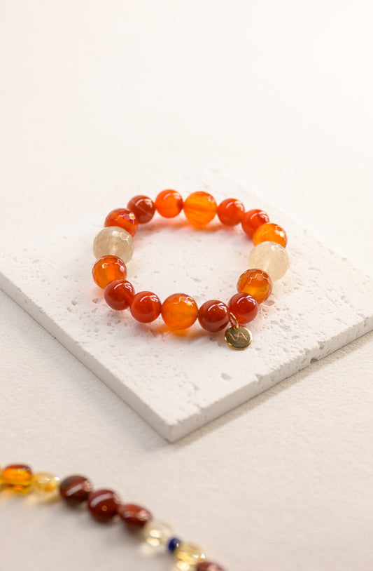 Blessed Moment Bracelet | Golden Rutilated Quartz Carnelian