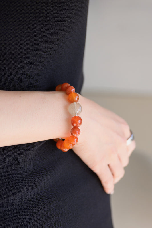 Blessed Moment Bracelet | Golden Rutilated Quartz Carnelian