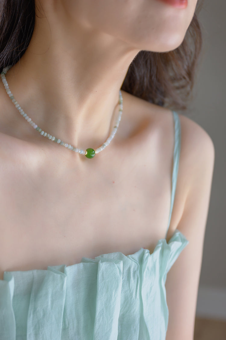 Green Bud Necklace Canada B.C. Jade Burma Jade