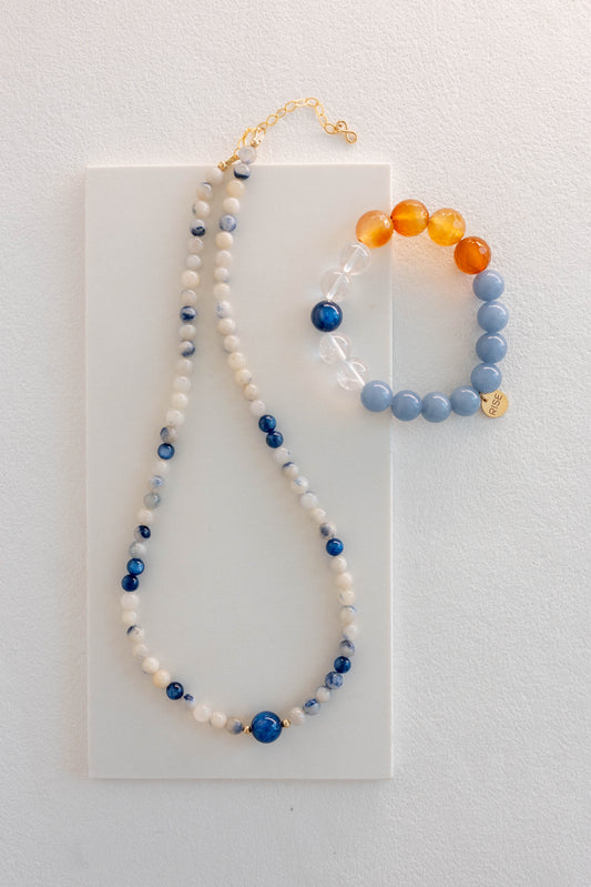 High Altitude Aura Necklace | Dumortierite Quartz Kyanite (AAA)