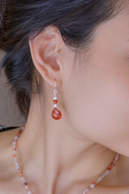Double Cherries, Double Blessings Earrings | Carnelian