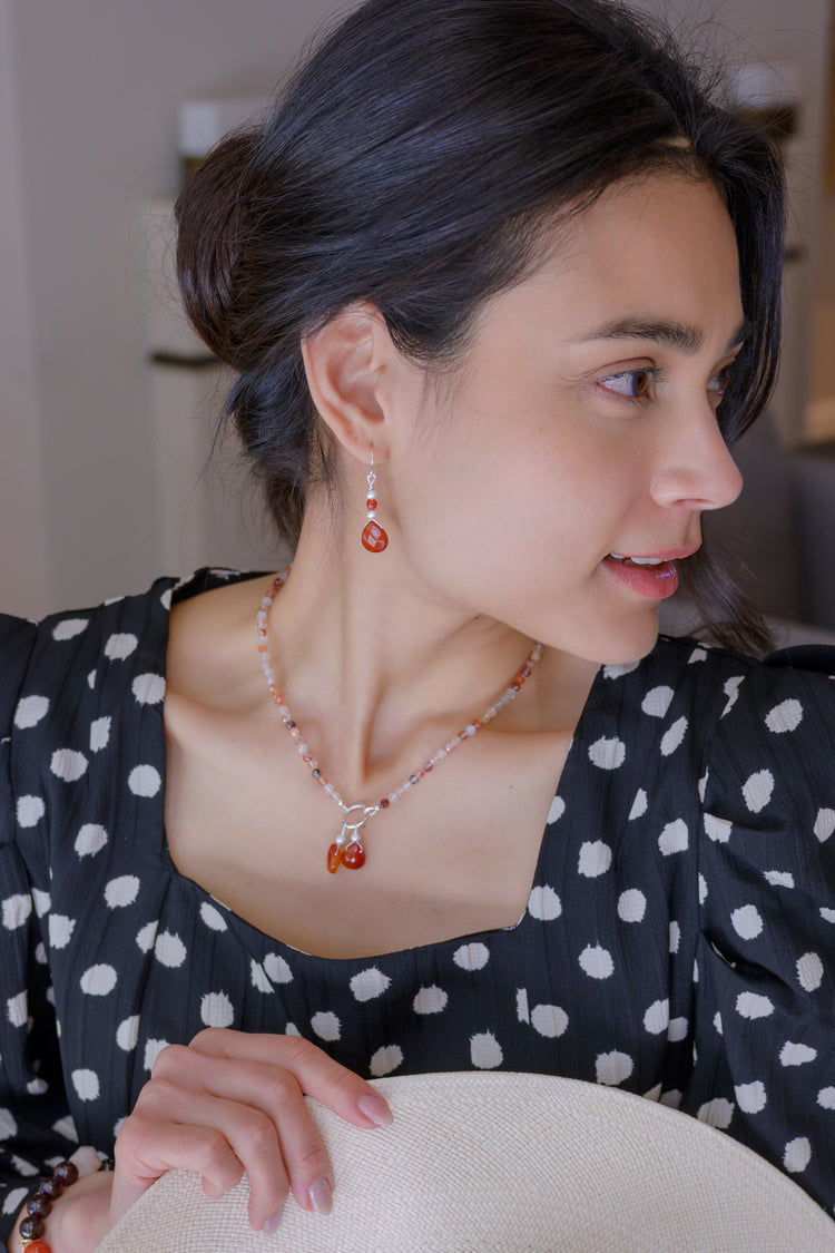 Double Cherries, Double Blessings Earrings | Carnelian