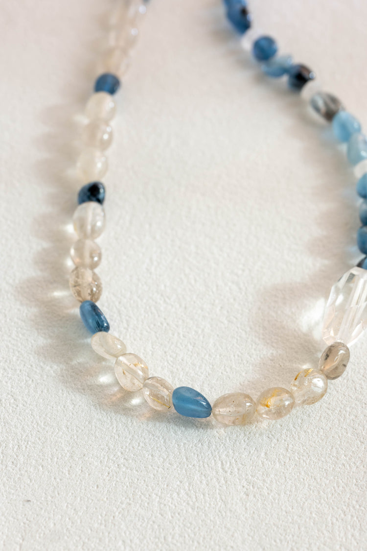 Lucid Mirage Necklace | Aquamarine(A-multi blue) Copper Rutilated Quartz Clear Quartz