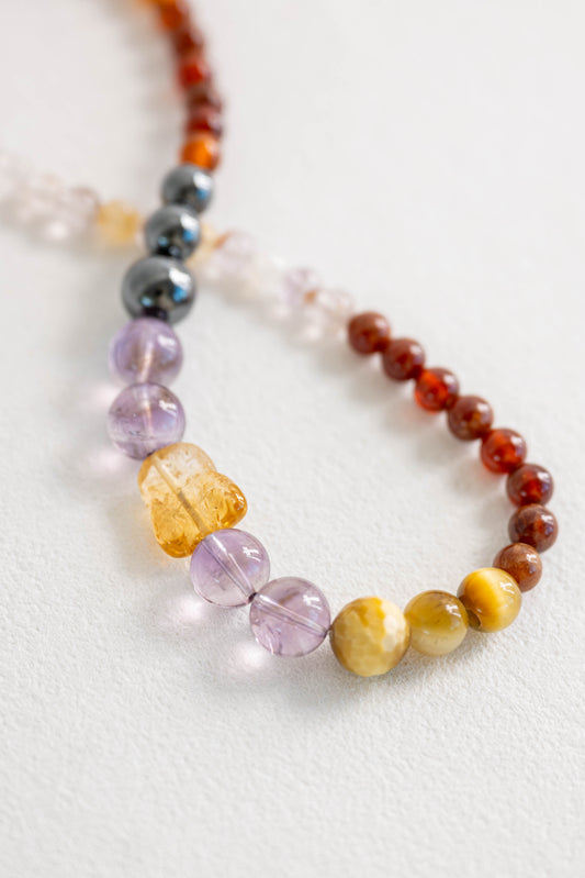 MoneyMoneyHome Double-lined Bracelet | Ametrine Hessonite Hematite