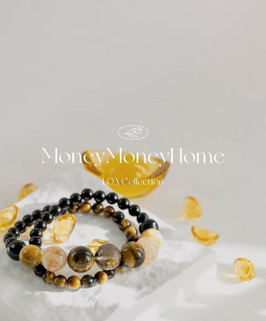 MoneyMoneyHome Double-lined Bracelet | Tiger's Eyes Citrine Smoky Quartz Onyx