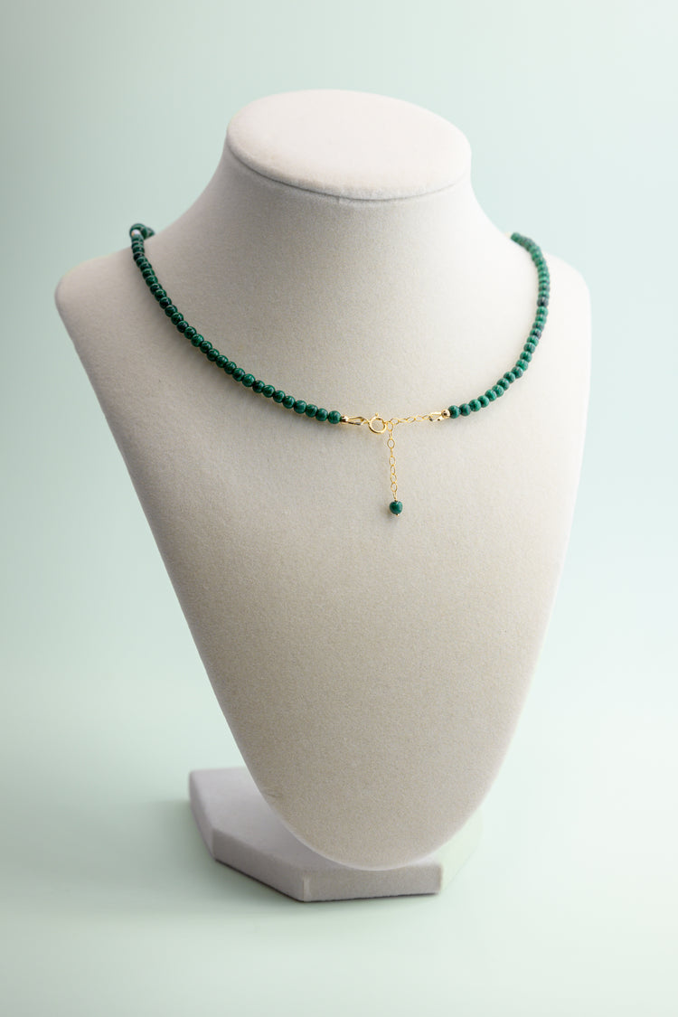 Moonbeam Dewdrop Necklace Malachite Freshwater Baroque