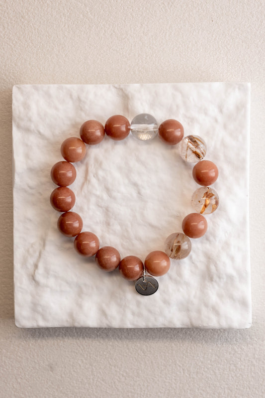 OnlyOne 2-4 Bracelet | Golden Rutilated Quartz Petrified Wood Agate