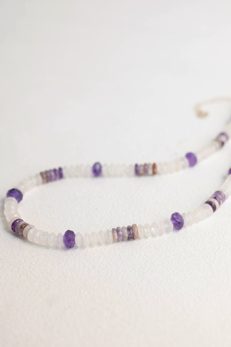 OnlyOne 3-10 Necklace | Amethyst (A) Rock Crystal Quartz