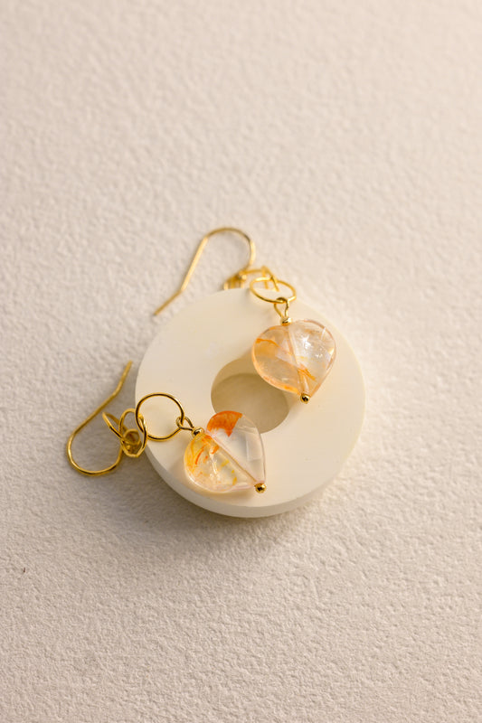 OnlyOne 1-14 Heart Earrings | Red Hematoid Quartz