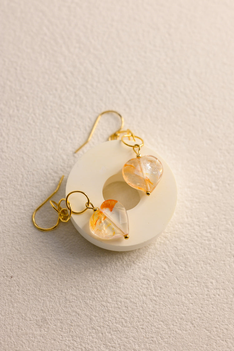OnlyOne 1-14 Heart Earrings | Red Hematoid Quartz