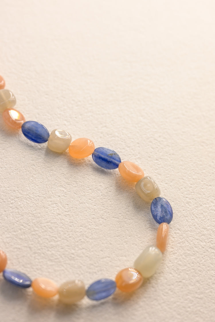 OnlyOne 1-13 Necklace |  Kyanite(A) Peach Moonstone Gray Moonstone