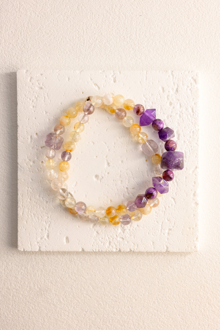 OnlyOne 1-15 Double-lined Bracelet | Brazlian Violet Muscovite Amethyst (A) Ametrine
