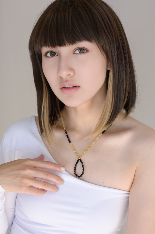Orbit Opulence Yellow Opal Onyx Necklace
