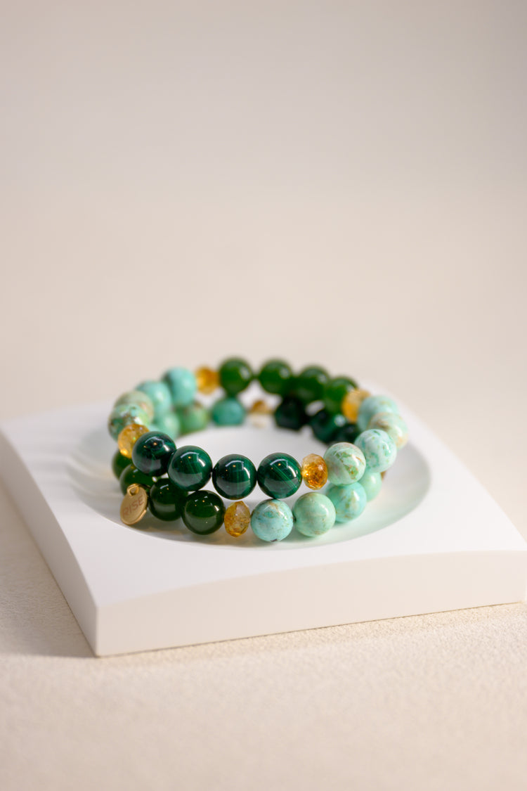 Fortune Flow Bracelet | Malachite Canada B.C. Jade Peruvian Turquoise Citrine (A)