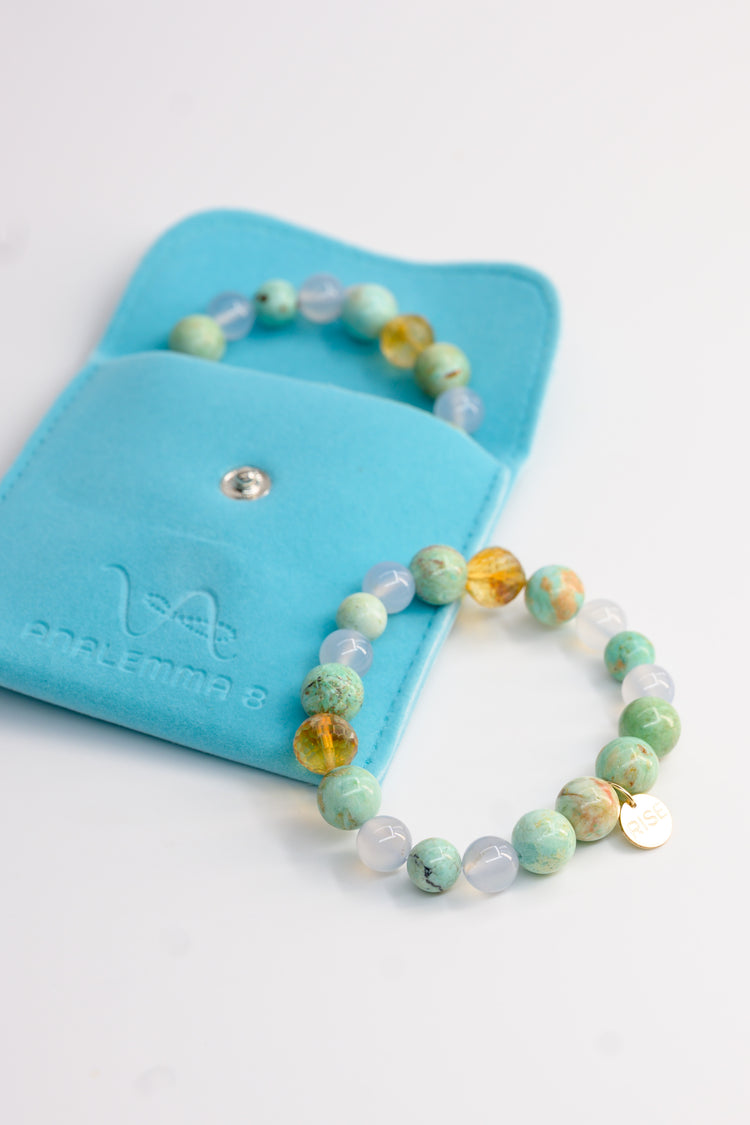 Fortune Flow Bracelet | Peruvian Turquoise Blue Chalcedony Citrine (A)