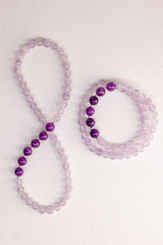 Prismatic Thought Double-lined Bracelet | Lavender Amethyst Sugilite(A)