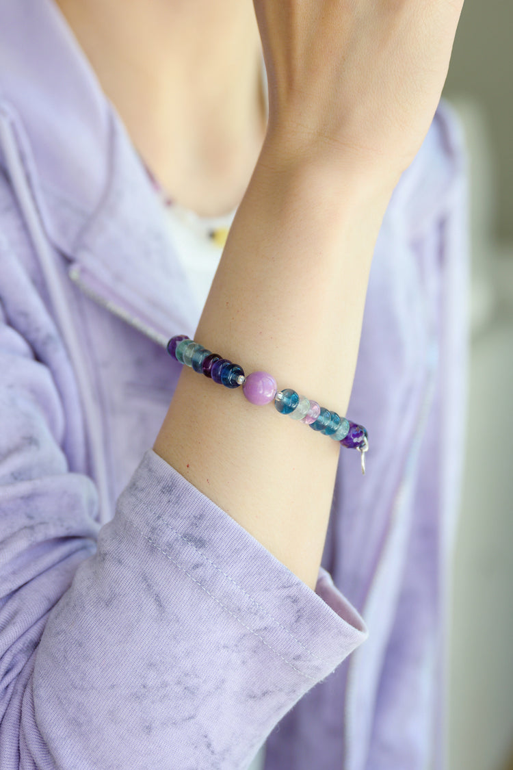 Visionary Spark Bracelet | Rainbow Fluorite (A) Amethyst (A) Phosphosidelite