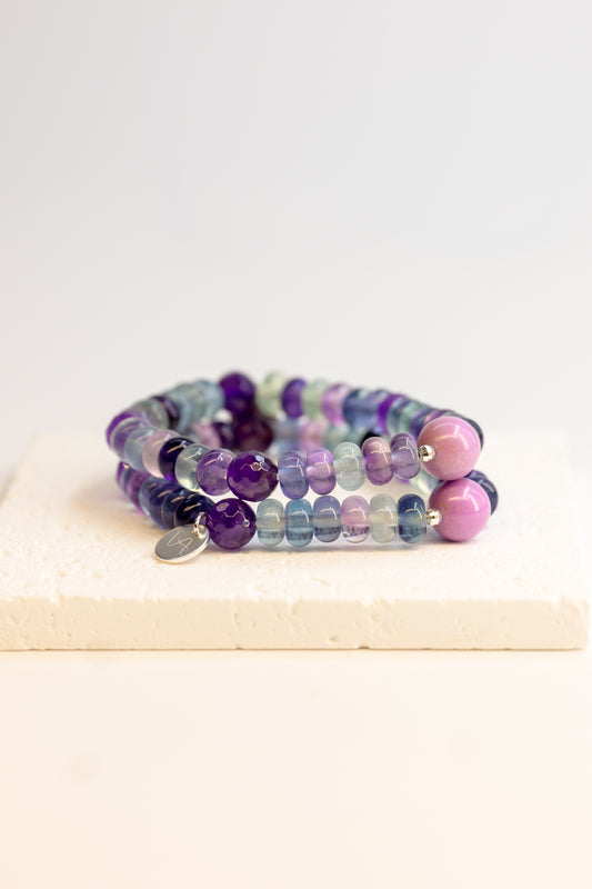 Visionary Spark Bracelet | Rainbow Fluorite (A) Amethyst (A) Phosphosidelite
