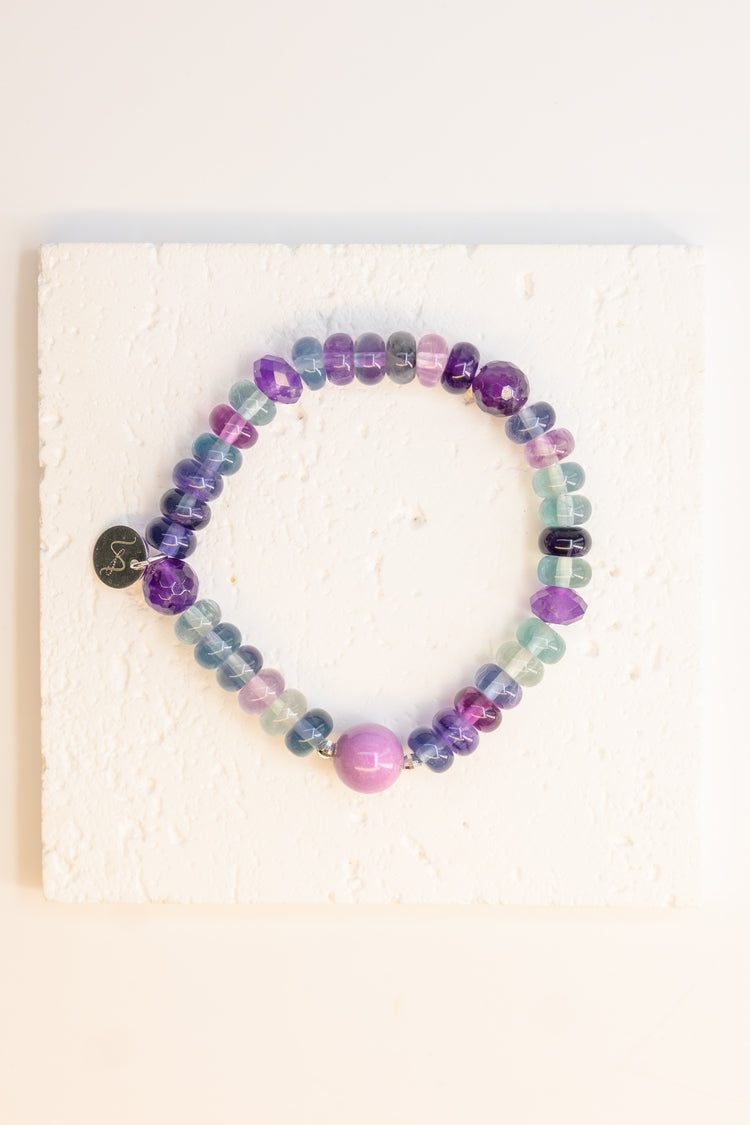 Visionary Spark Bracelet | Rainbow Fluorite (A) Amethyst (A) Phosphosidelite