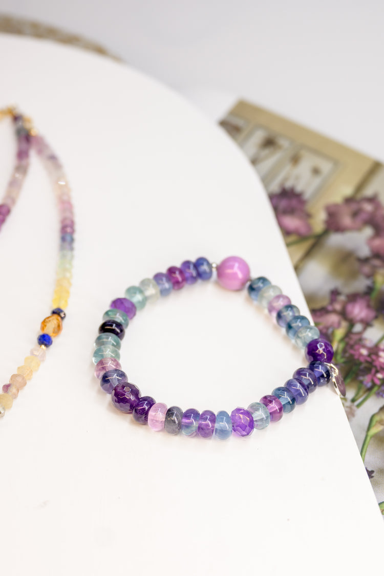 Visionary Spark Bracelet | Rainbow Fluorite (A) Amethyst (A) Phosphosidelite