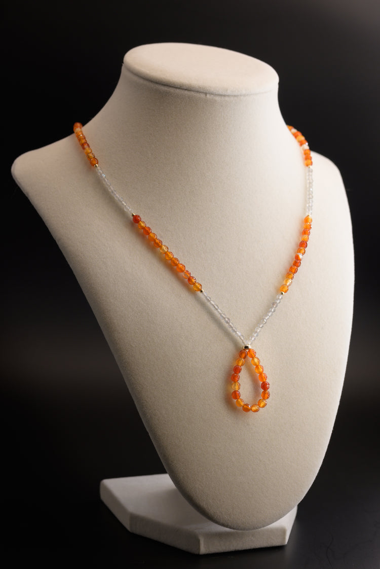 Sangria Swirl Carnelian Labradorite Necklace
