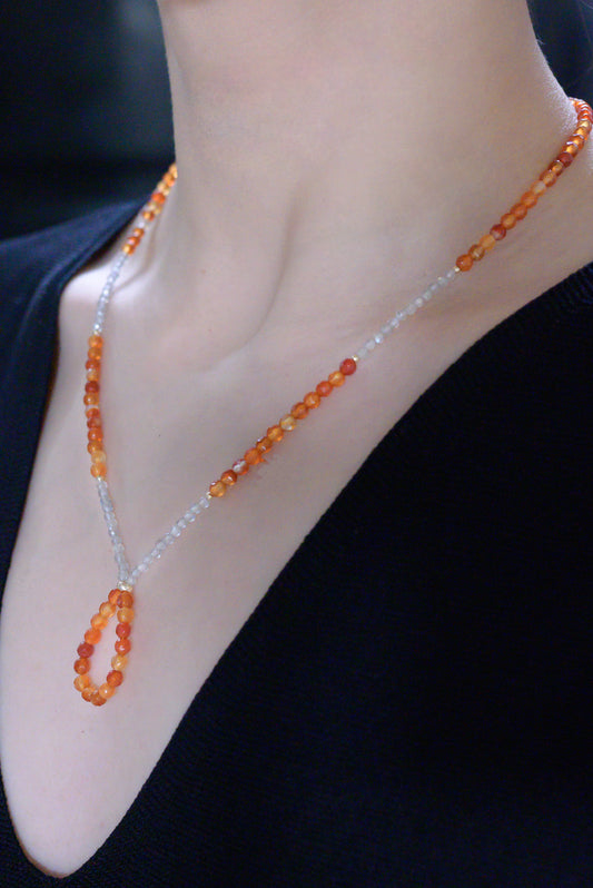 Sangria Swirl Carnelian Labradorite Necklace
