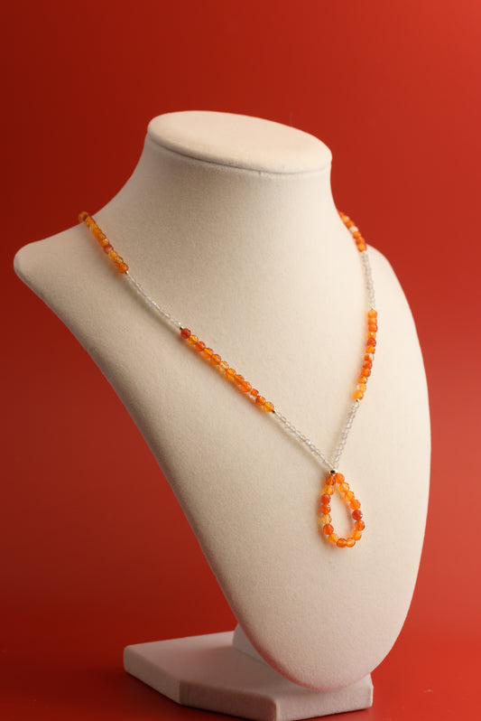 Sangria Swirl Carnelian Labradorite Necklace