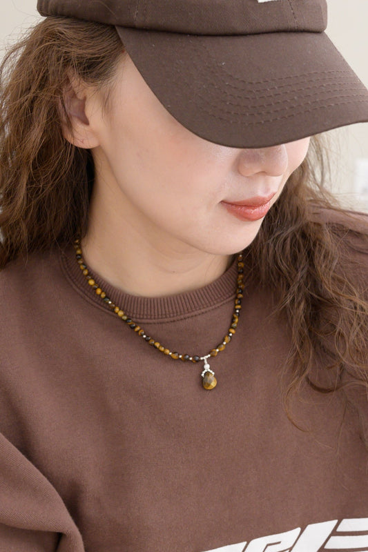 Sea of the Brave Necklace | Tiger Eyes Pendant